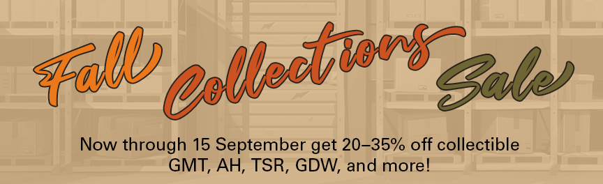 20-35 off collectible games from GMT, AH, TSR, 3W and more now through 15 september